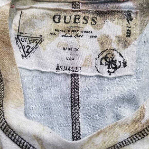 Guess Small Tie-Dye Long Sleeve Shirt With Distressed Look - Picture 3 of 3